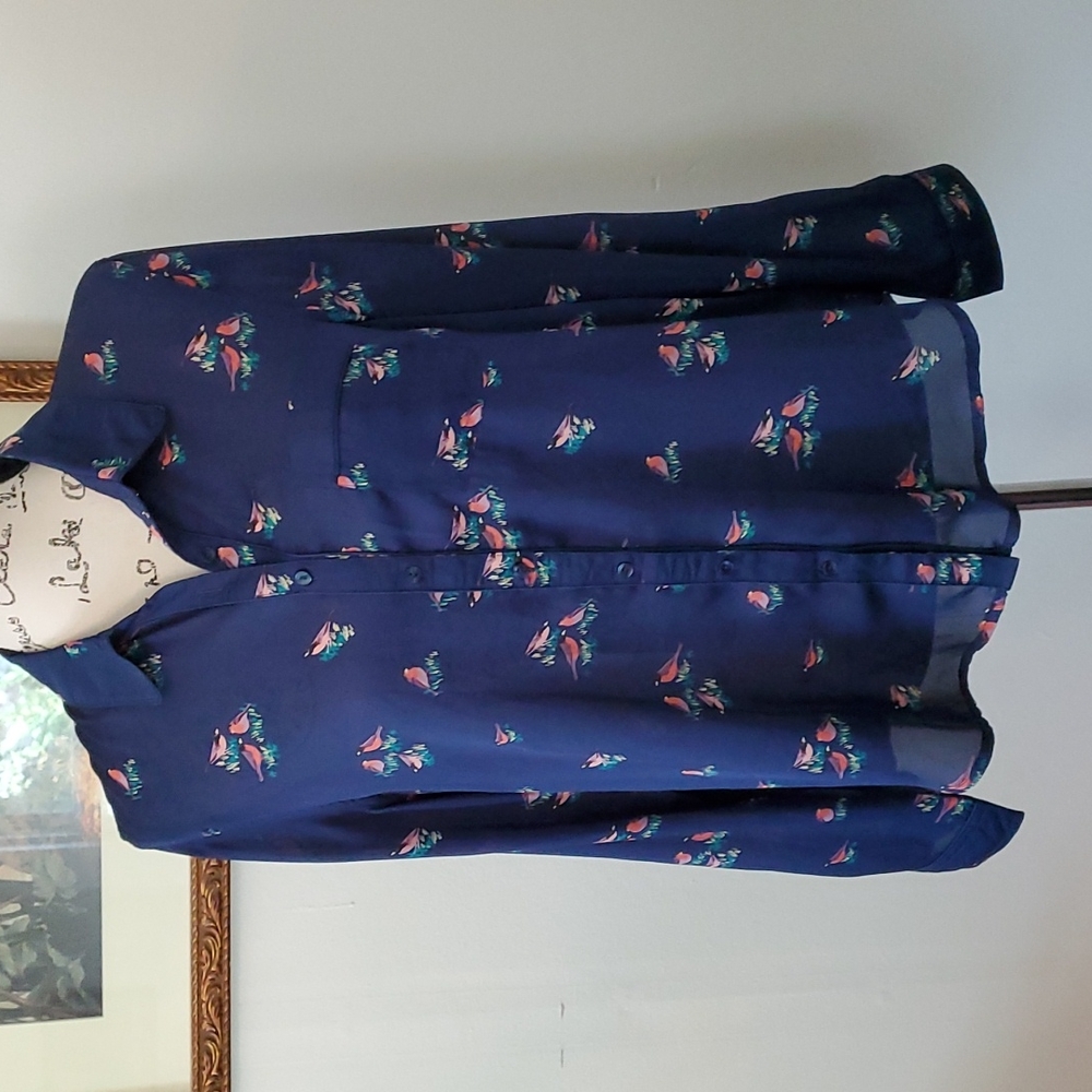 Liz Claiborne Robin print blouse